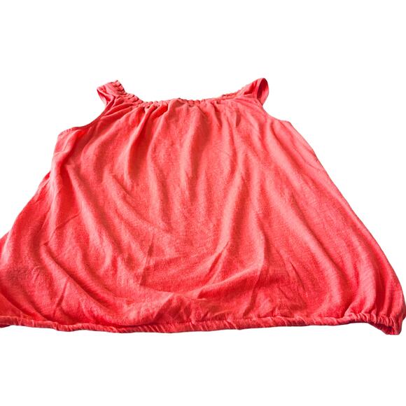 OLD NAVY V-NECK TANK TOP, SP, PEACH, FRONT TIE, NECK RUFFLES, ELASTIC WAIST - Picture 6 of 9